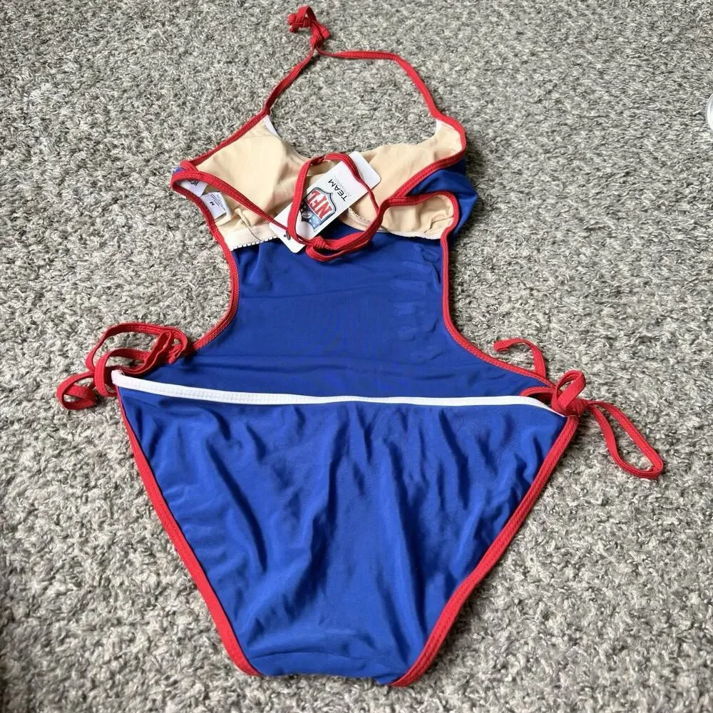 NFL Women's New York Giants Team Logo SwimSuit Monokini Blue Red Size M New - Picture 3 of 4